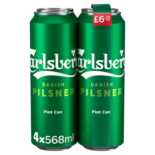 Carlsberg Danish Pilsner Lager Beer Can PMP £6.25 (568ml × 6 × 1)