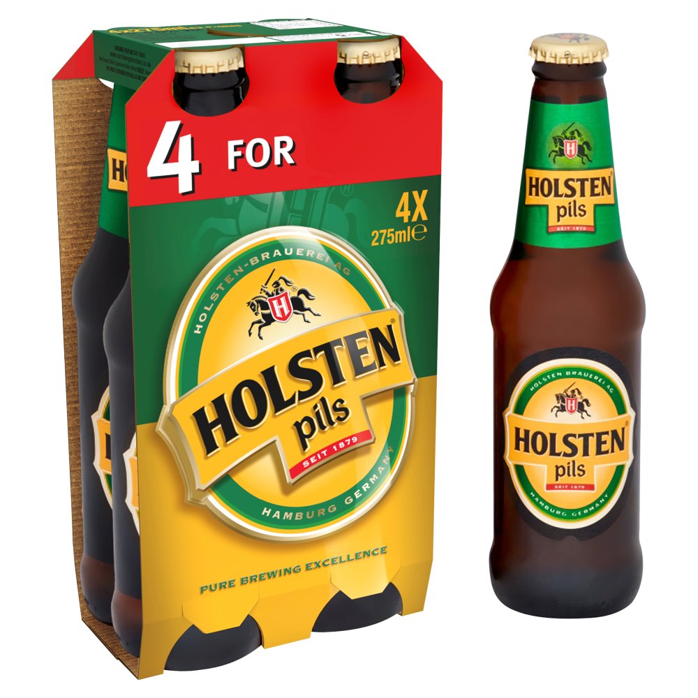 Holsten Pils Lager Beer Bottle PMP £4.39 (275ml Nrb × 6 × 1)