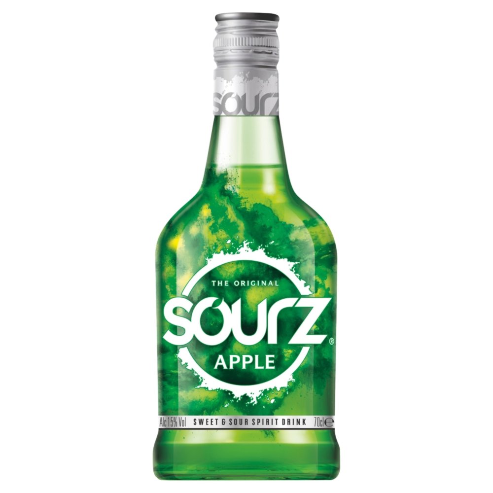 Sourz The Original Green Apple Sweet & Sour Spirit Drink 70cl (70Cl × 6)