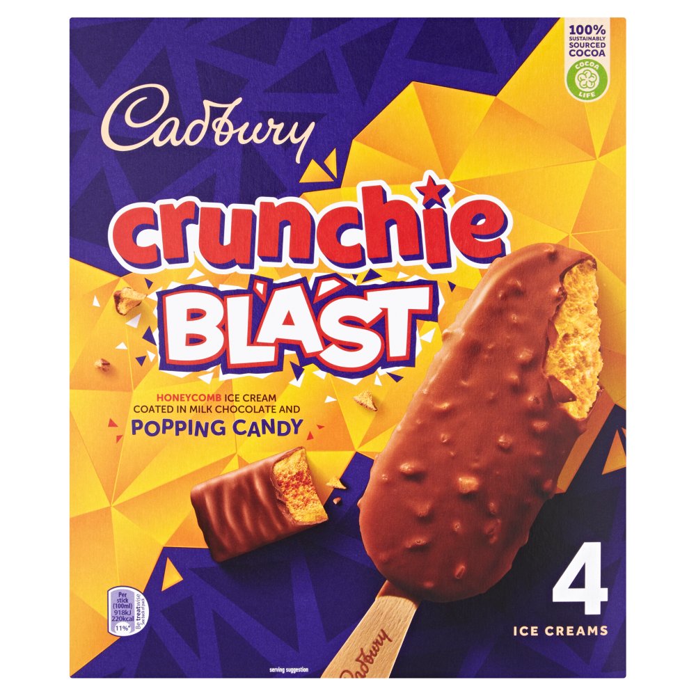 Cadbury Crunchie Blast Ice Cream (4pk × 8)