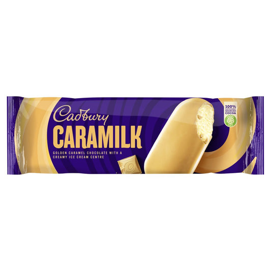 Cadbury Caramilk Golden Caramel Chocolate with a Creamy Ice Cream Centre (90ml × 24 × 1)