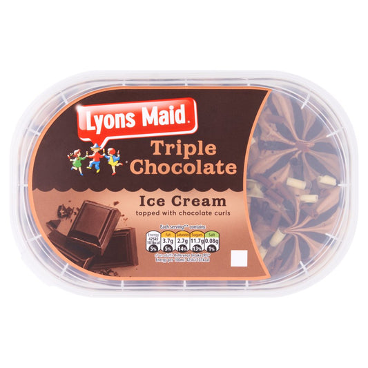 Lyons Maid Triple Chocolate Ice Cream (900ml × 8)