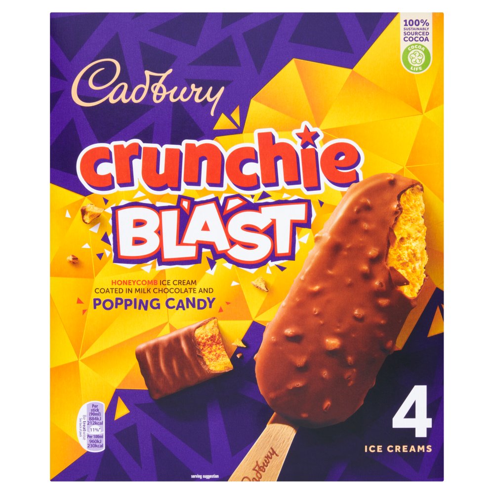 Cadbury Crunchie Blast Ice Cream (4pk × 8)