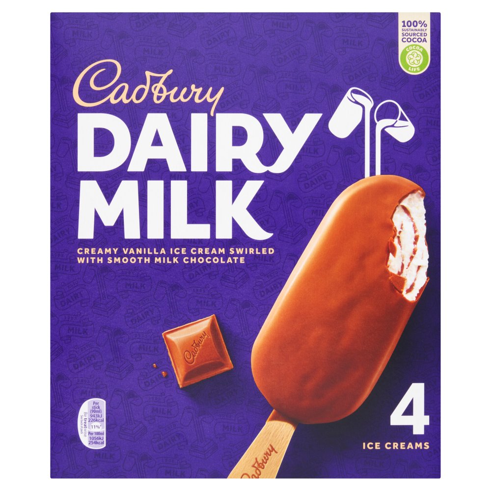 Cadbury Dairy Milk Ice Creams (4pk × 8)