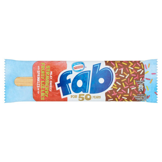 Fab Strawberry Fruity Lollies (58ml × 32 × 1)