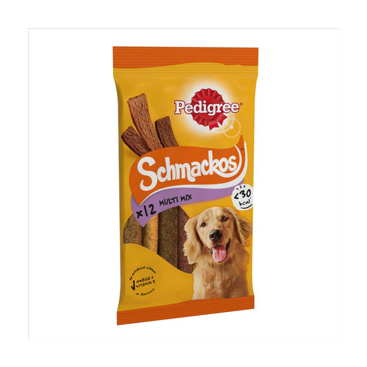 Pedigree Schmackos Adult Dog Treats Multi Mix 12 Strips (10stk × 18 × 1)