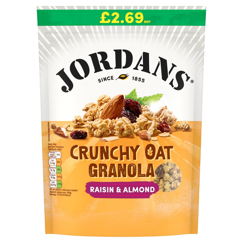 Jordans Crunchy Oat Raisin & Almond Granola Breakfast Cereal (450g × 4 × 1)