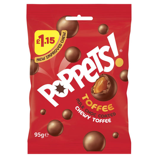 Poppets Milk Choc Coated Chewy Toffee (95g × 10 × 1)