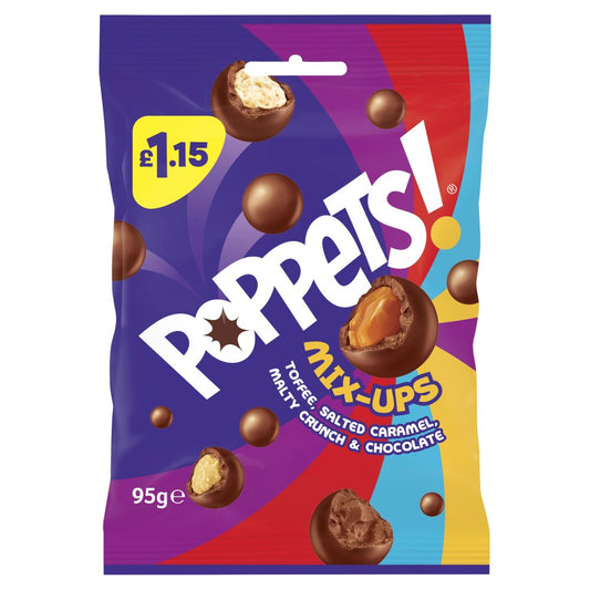 Poppets Mix-Ups Toffee, Salted Caramel, Malty Crunch & Chocolate (95g × 10 × 1)