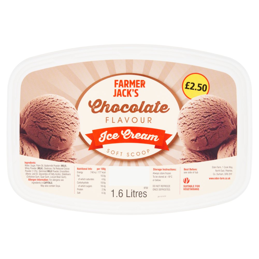 Farmer Jack's Chocolate Flavour Ice Cream (1.6Ltr × 6)