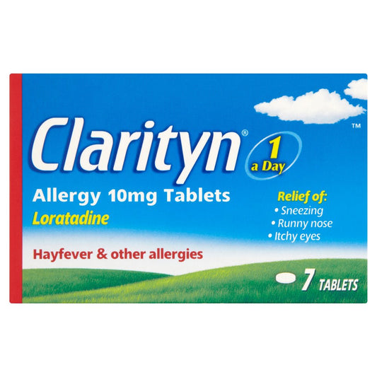 Clarityn Allergy Tablets 10mg Loratadine for Allergy and Hayfever Relief - 7 Tablets (7s × 12 × 1)