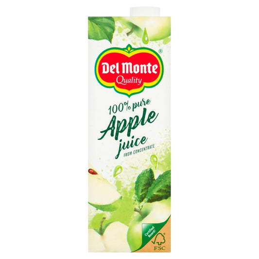 Del Monte 100% Pure Apple Juice from Concentrate 1 Litre (1Ltr × 6 × 1)