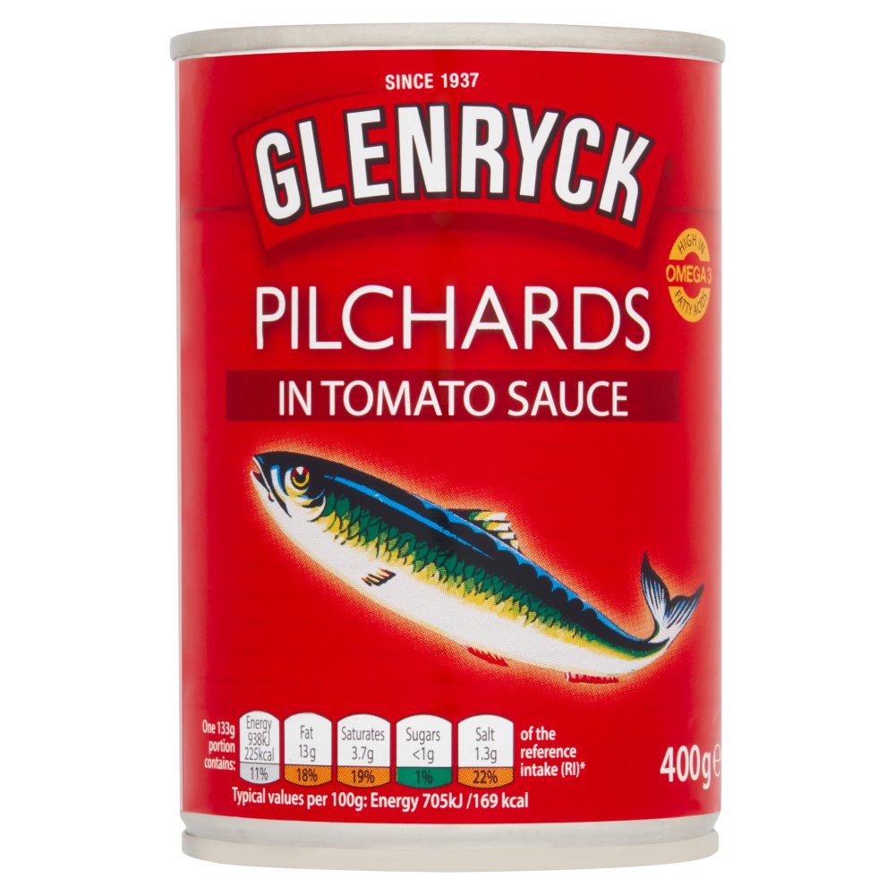 Glenryck Pilchards in Tomato Sauce (400g × 12 × 1)