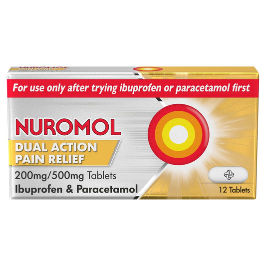 Nuromol Dual Action Pain Relief 200mg/500mg 12 Tablets (12s × 6 × 1)