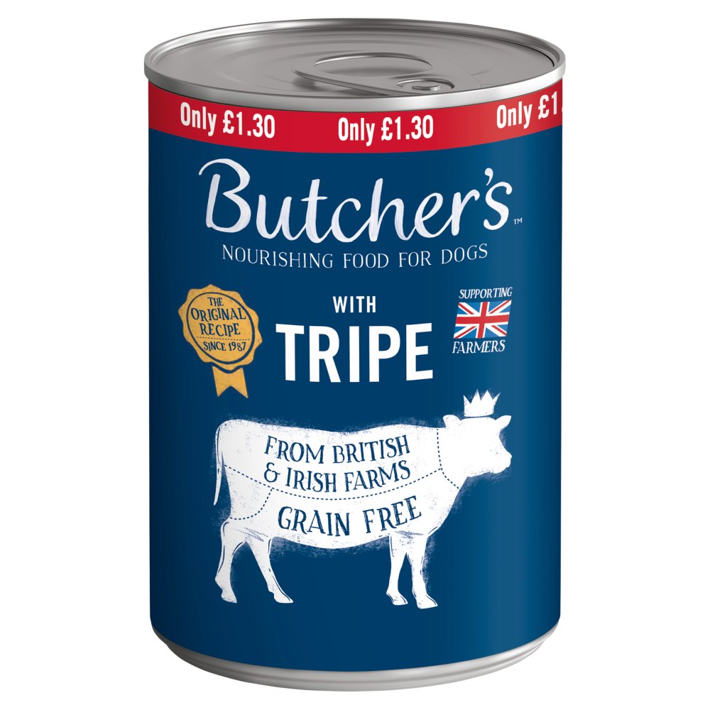 Butcher's Tripe Dog Food Tin  £1.30 (400g × 12 × 1)