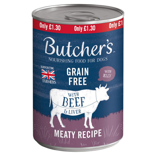 Butcher's Beef & Liver Dog Food Tin  £1.30 (400g × 12 × 1)