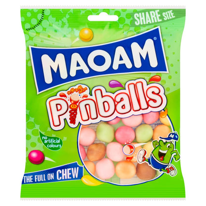 MAOAM Pinballs Fruit & Cola Flavour Chewy Sweets Sharing Bag (140g × 14 × 1)