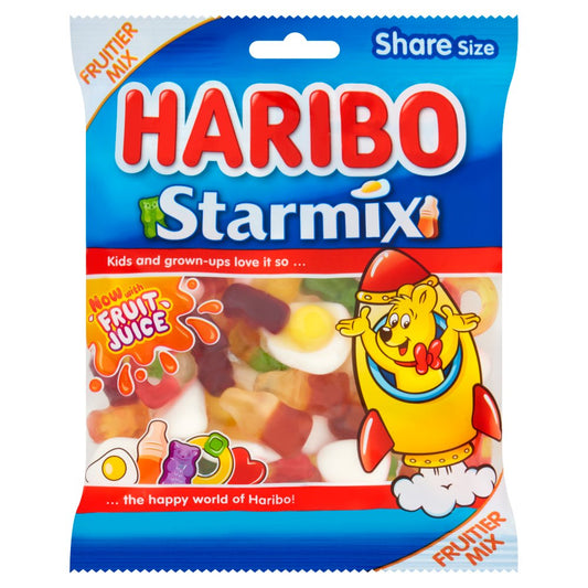 HARIBO Starmix Fruit & Cola Flavour Jelly & Foam Sweets Sharing Bag (160g × 12 × 1)