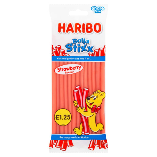 HARIBO Balla Stixx Strawberry Flavour (140g × 12 × 1)