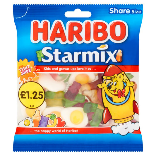 HARIBO Starmix Fruit & Cola Flavour Jelly & Foam Sweets Sharing Bag (140g × 12 × 1)