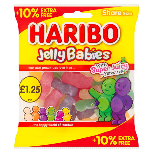 HARIBO Jelly Babies with Super Juicy Flavours (154g × 12 × 1)