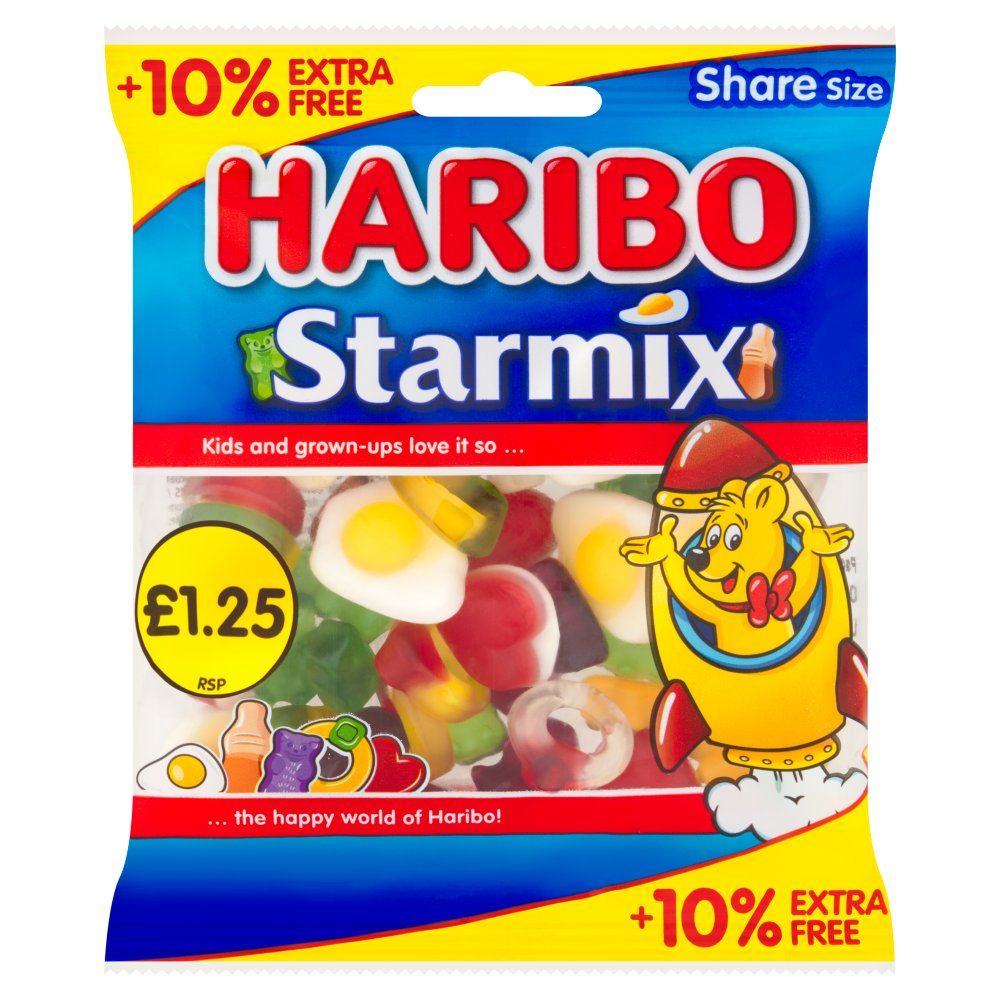 HARIBO Starmix Fruit & Cola Flavour Jelly & Foam Sweets Sharing Bag (154g × 12 × 1)