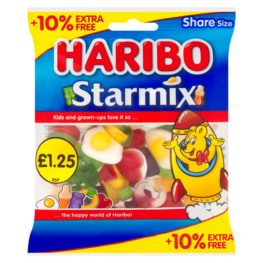 HARIBO Starmix Fruit & Cola Flavour Jelly & Foam Sweets Sharing Bag (154g × 12 × 1)