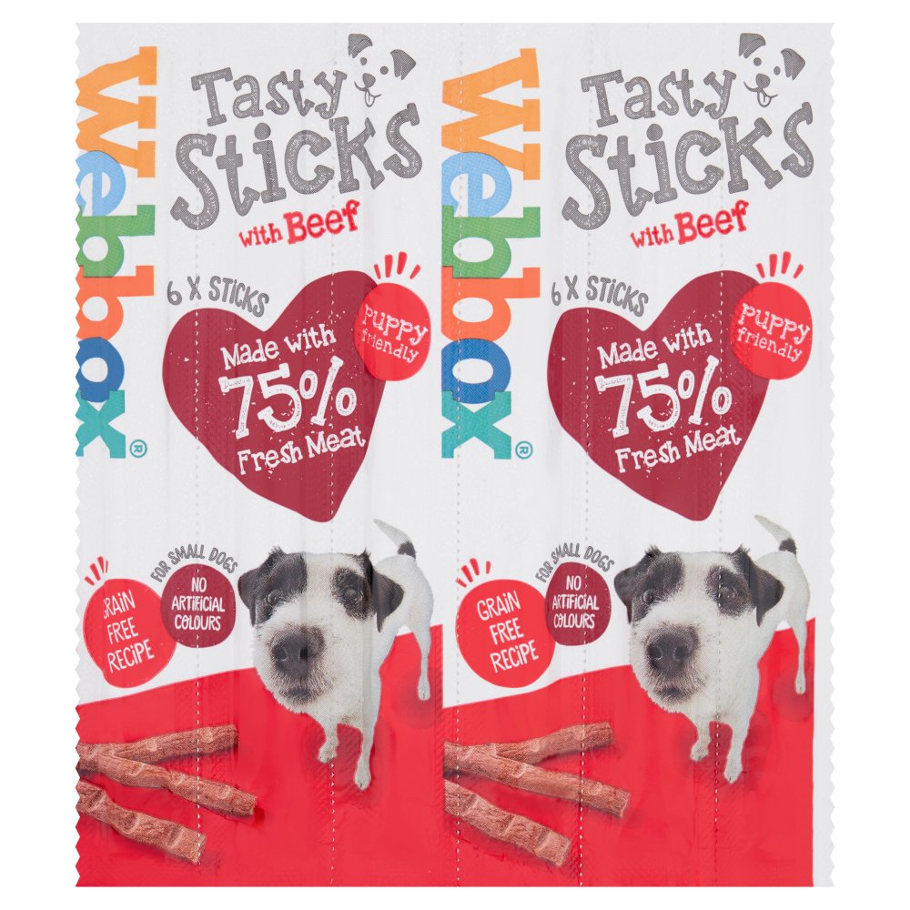 Webbox 6 Tasty Sticks with Beef (6pk × 12 × 1)