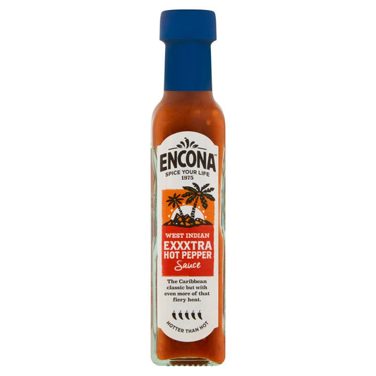 Encona West Indian Exxxtra Hot Pepper Sauce (142ml × 6 × 1)