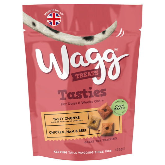 Wagg Treats Tasty Chunks for Dogs 8 Weeks Old+ (125g × 7 × 1)