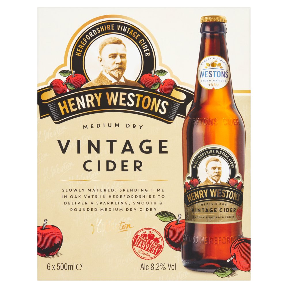 Henry Westons Medium Dry Vintage Cider  (500ml Nrb × 8 × 1)