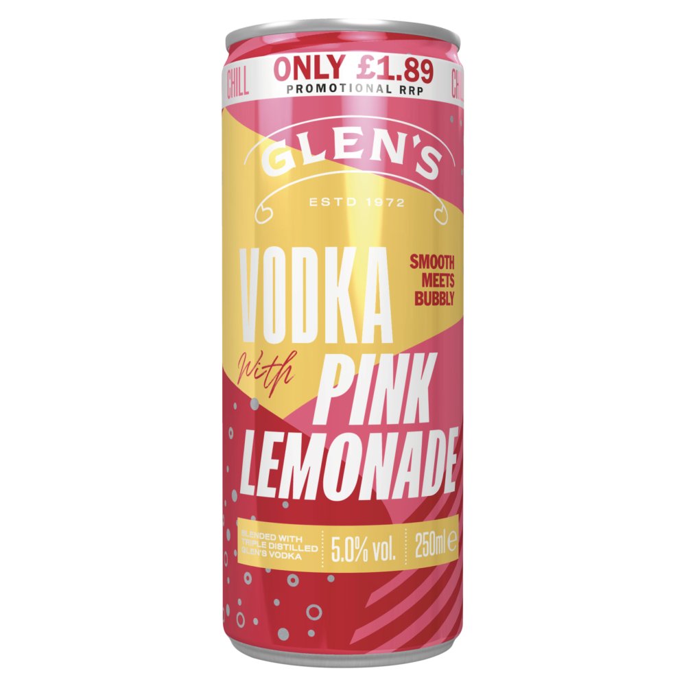 Glen's Vodka with Pink Lemonade 250ml (250ml × 12 × 1)