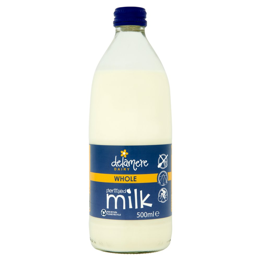 Delamere Dairy Whole Sterilised Milk (500ml × 12)