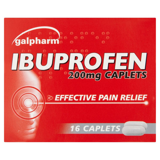 Galpharm Ibuprofen 200mg Caplets 16 Caplets (16s × 12 × 1)