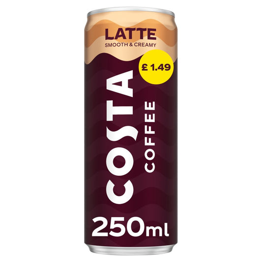 Costa Coffee Latte Iced Coffee  PMP £1.49 (250ml × 12 × 1)