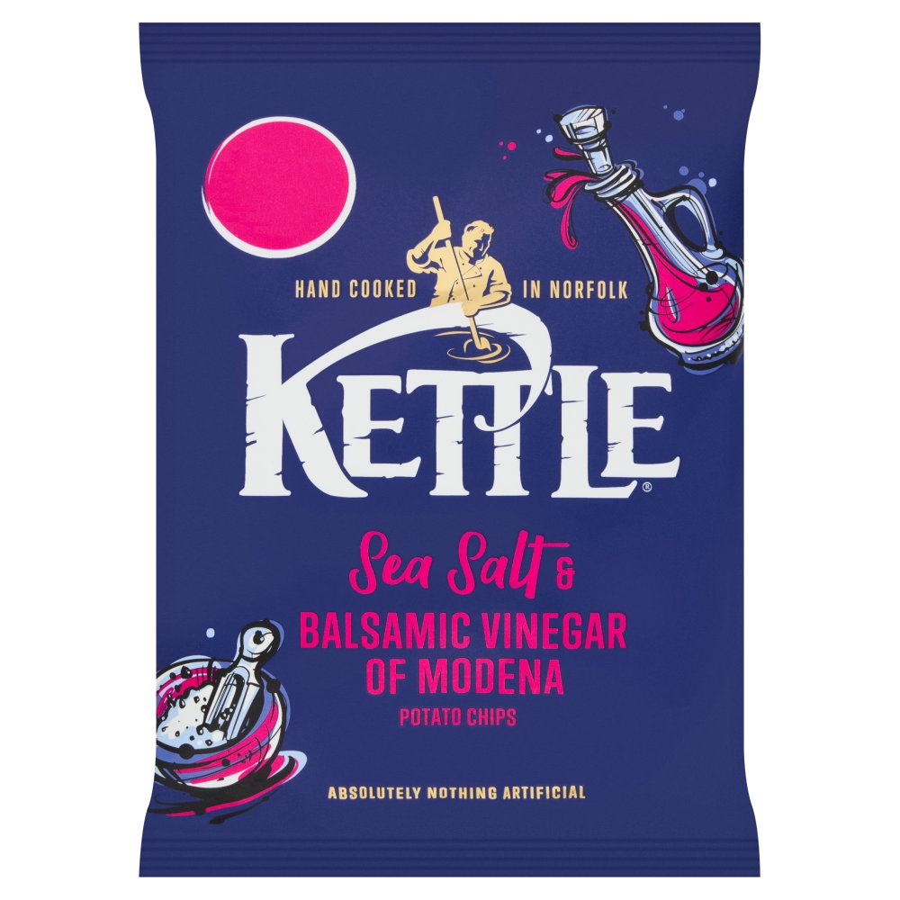 KETTLE® Chips Sea Salt & Balsamic Vinegar of Modena Crisps (80g × 12 × 1)