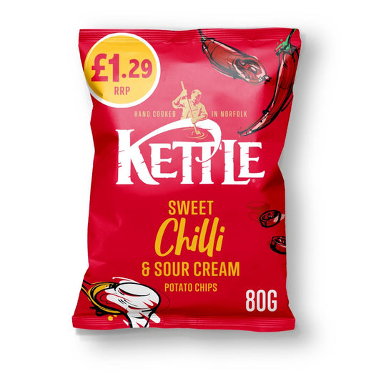 KETTLE® Chips Sweet Chilli & Sour Cream Crisps (80g × 12 × 1)