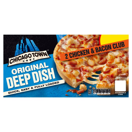 Chicago Town Deep Dish Chicken & Bacon Club Mini Pizzas   (PMP) (312g × 12)