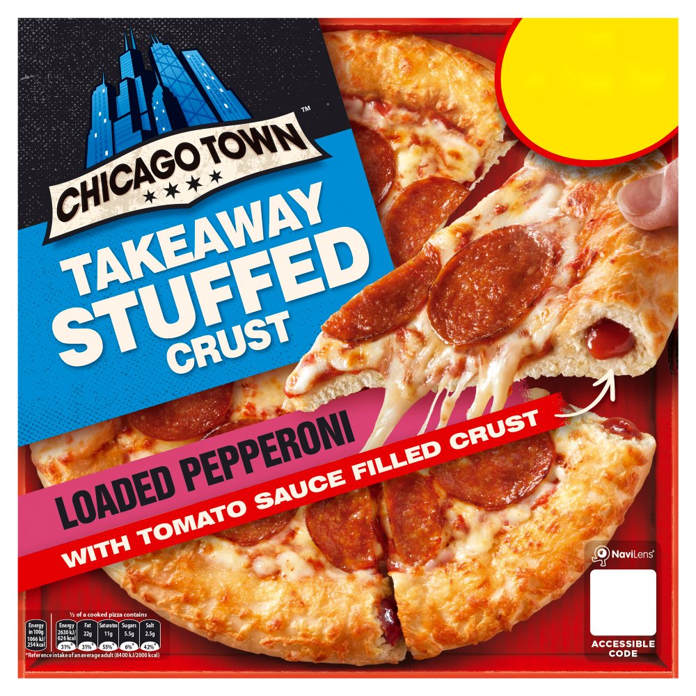 Chicago Town Takeaway Stuffed Crust Pepperoni Medium Pizza  (PMP) (490g × 10)