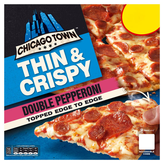 Chicago Town Thin & Crispy Double Pepperoni Pizza  (PMP) (305g × 6)