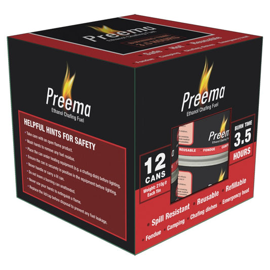 Preema Ethanol Chafing Fuel 3.5 hour 12 pack (3.5Hr × 12 × 6)