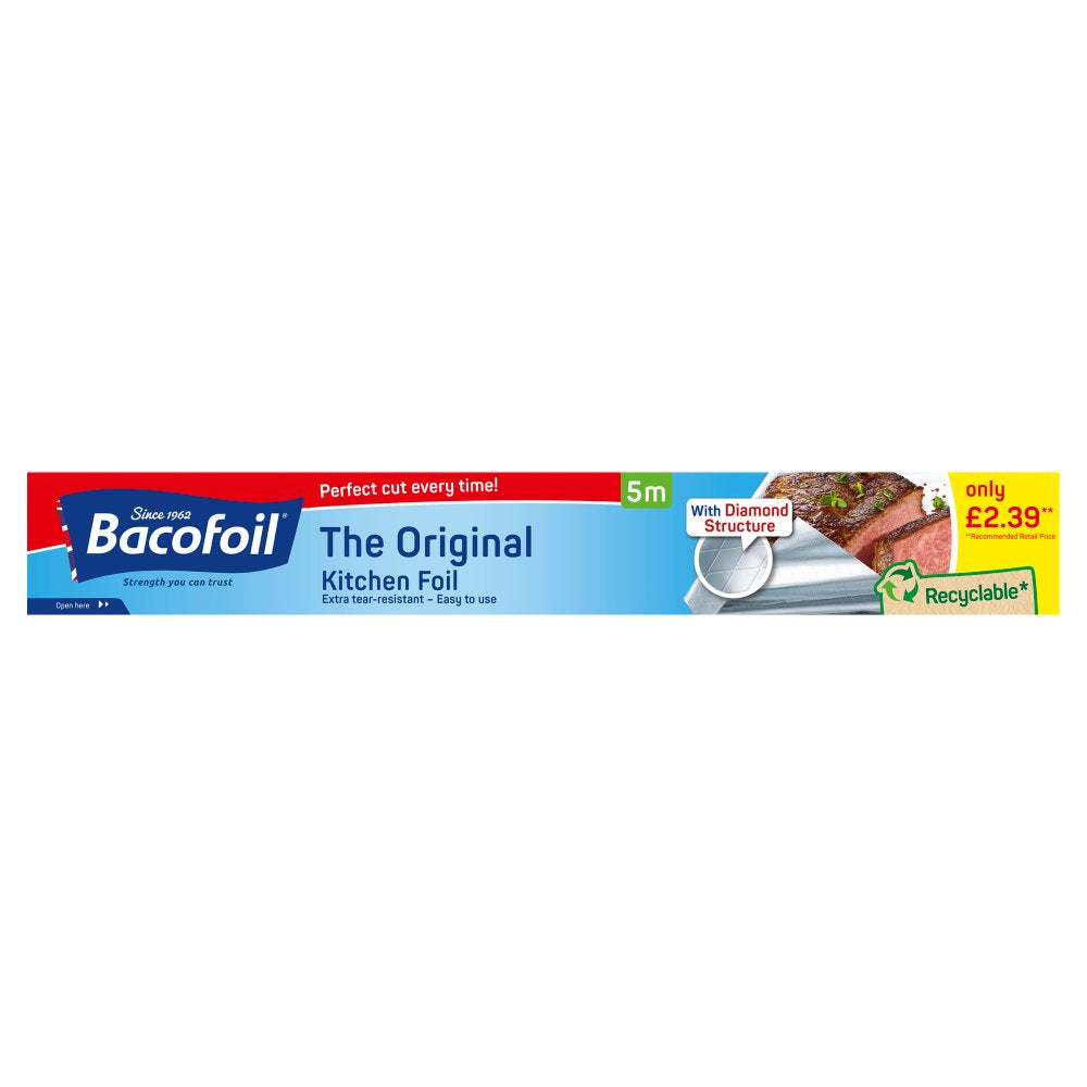 Bacofoil The Original Kitchen Foil 5m x 30cm (300Mmx5M × 6 × 1)