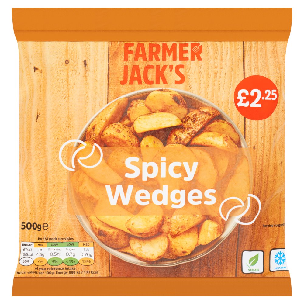 Farmer Jack's Spicy Wedges (500g × 14)