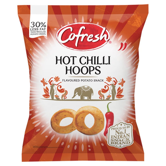 Cofresh Hot Chilli Hoops Flavoured Potato Snack (80g × 12 × 1)