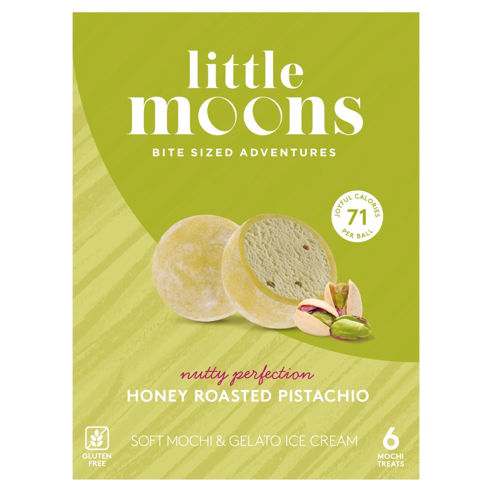 Little Moons Honey Roasted Pistachio Soft Mochi & Gelato Ice Cream (6pk × 10)