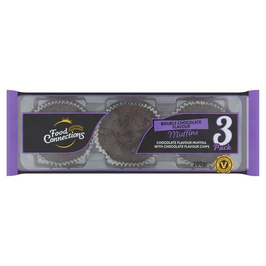 Food Connections 3 Double Chocolate Flavour Muffins (3pk × 14)