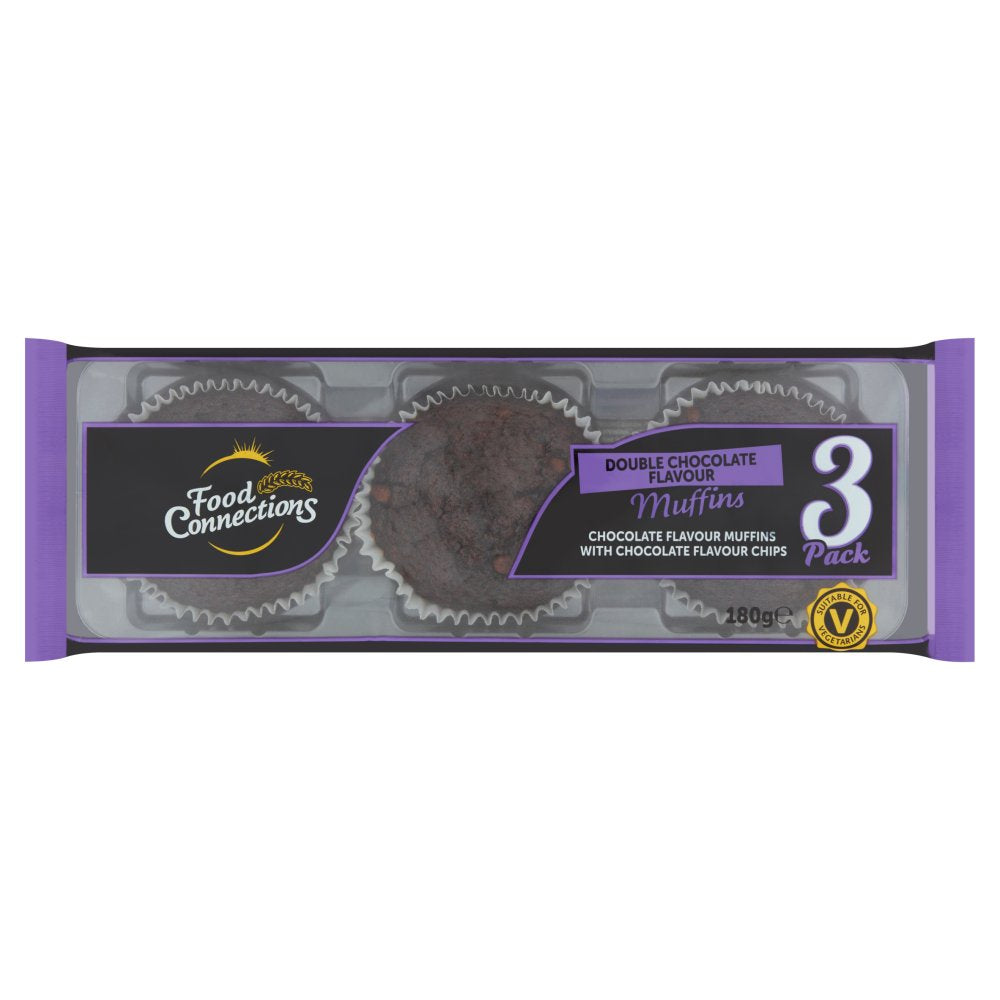 Food Connections 3 Double Chocolate Flavour Muffins (3pk × 1)