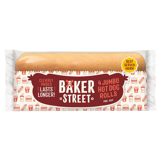 Baker Street 4 Jumbo Hot Dog Rolls (4pk × 1)