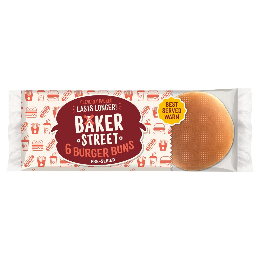 Baker Street 6 Burger Buns Pre-Sliced (6pk × 1)