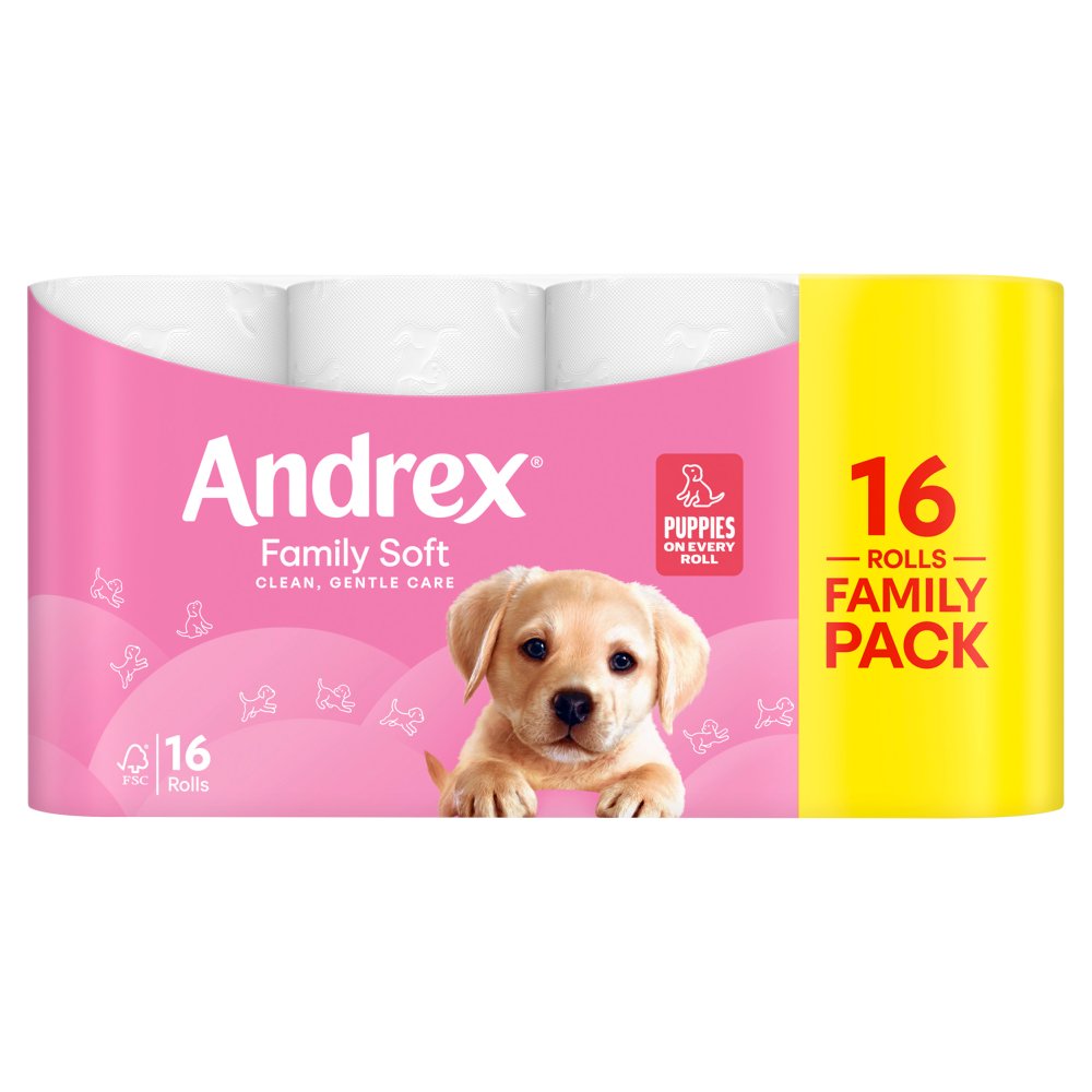 Andrex Gentle Clean Toilet Tissue 16 Rolls (16Rolls × 1)